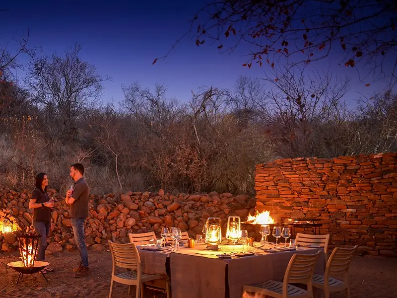Boma dining at Madikwe Safari Lodge Dithaba