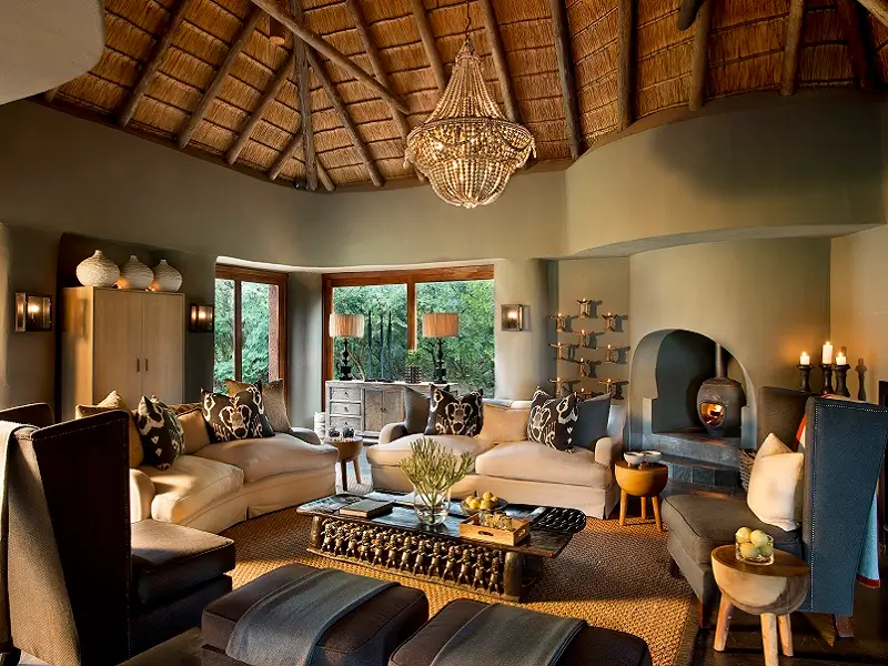 The lounge at Madikwe Safari Lodge Lelapa